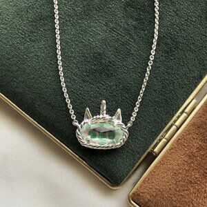 Kendra Scott Bright Silver Elisa Unicorn Dichroic Glass Short Necklace